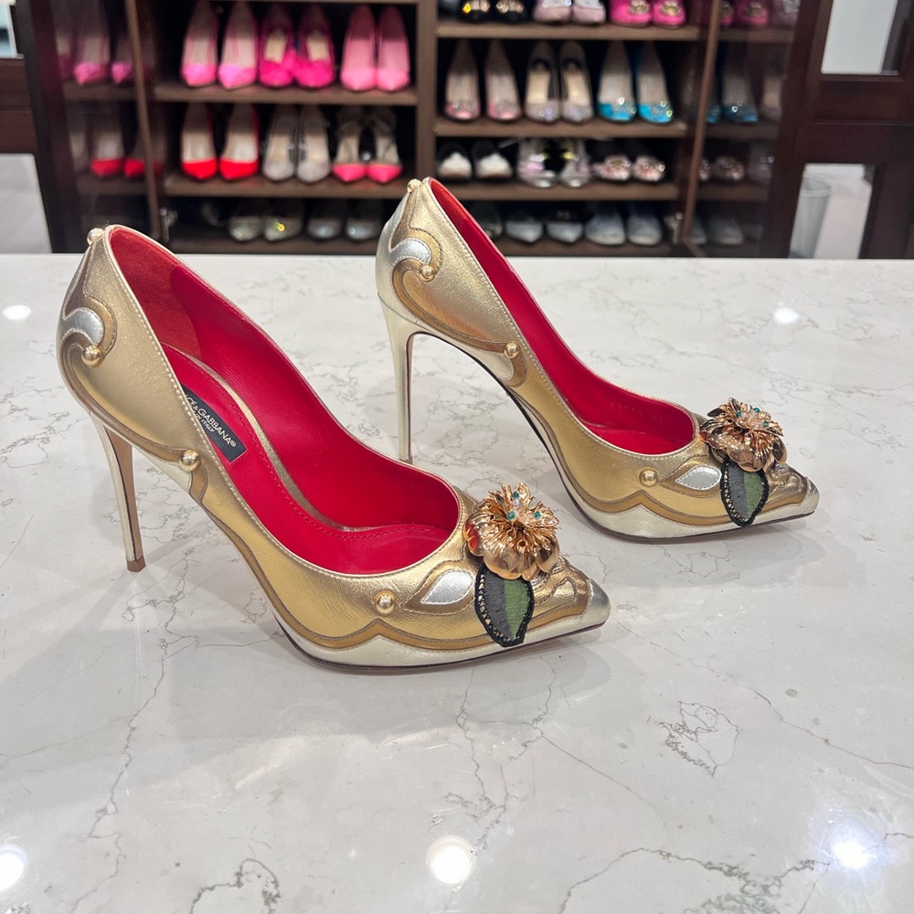 Dolce & Gabbana colorblock pattern D’Orsay pumps 100mm, size 36.5 - Picture 4 of 17